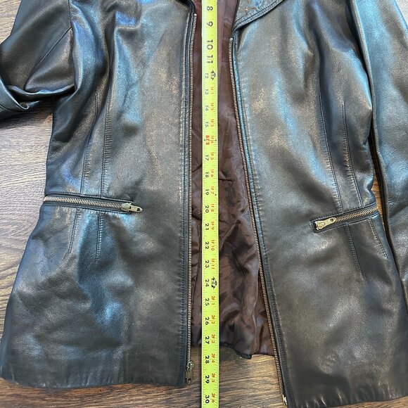 Vintage Black Leather Blazer Style Jacket - Picture 14 of 16